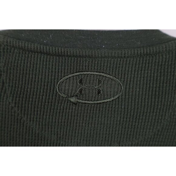 Under Armour Mens Medium Faded Thermal Waffle Knit Long Sleeve Henley T-Shirt - Picture 9 of 12